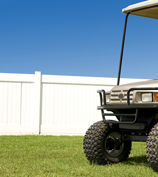 Vinyl Fence and Golf Cart in Orlando